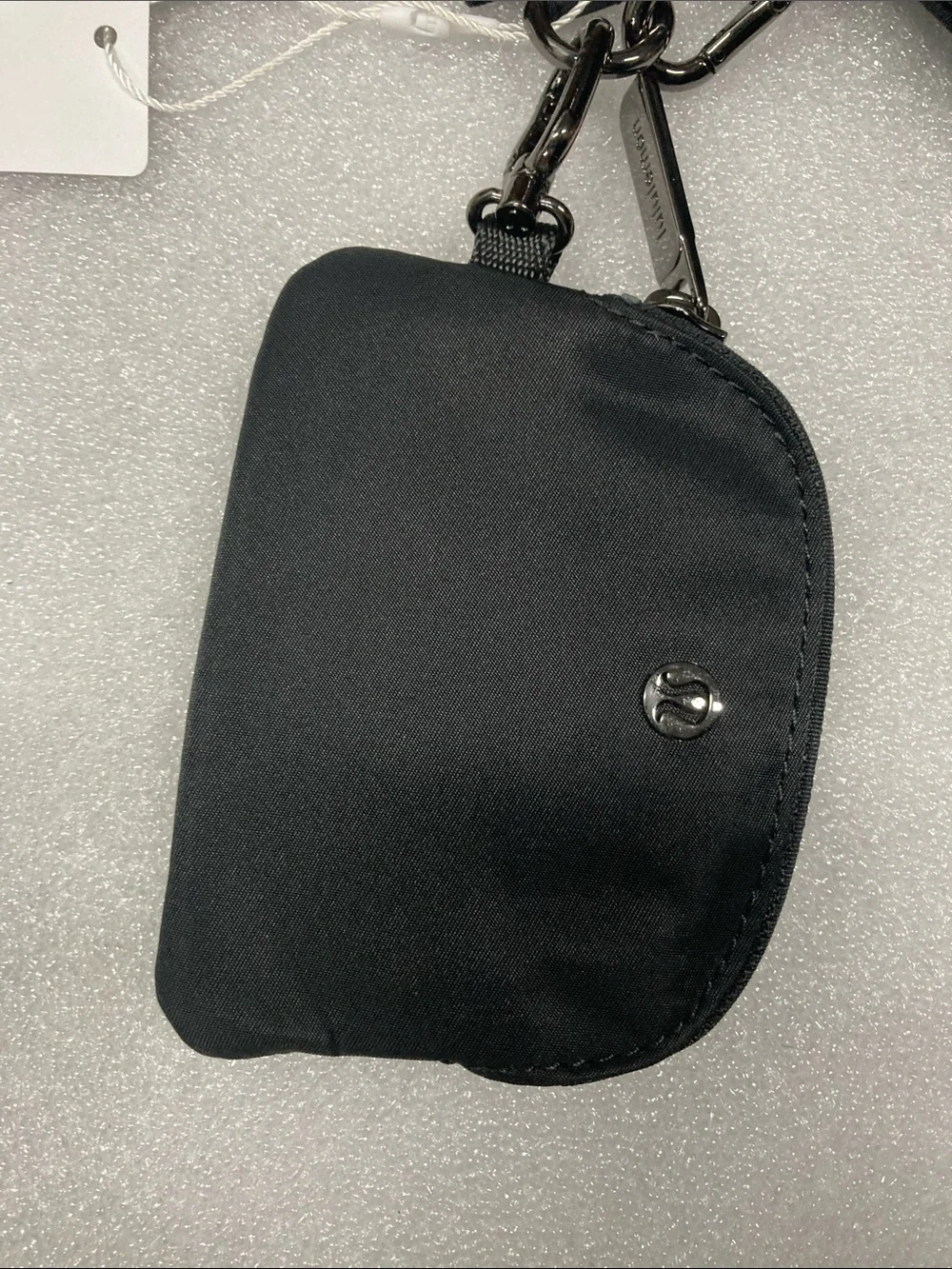Lululemon Black Mini Zipper Pouch Keychain